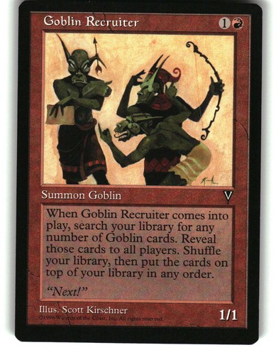 Magic The Gathering - Visions Goblin Recruiter Uncommon 1997 - Picture 1 of 2