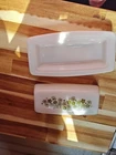Vintage Pyrex Crazy Daisy Spring Blossom Butter Dish Base & Lid