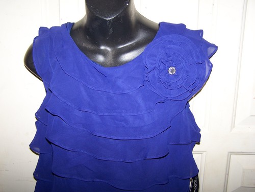 Jessica Howard 14P Petite Etuikleid Lila Lagenlook Kleid - Neu mit Etikett - Bild 2 von 10