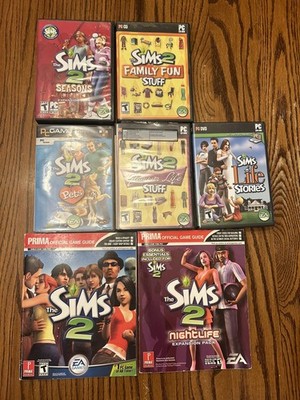 The Sims 2 PC Game & Prima Guide Lot Expansion Cases Manuals