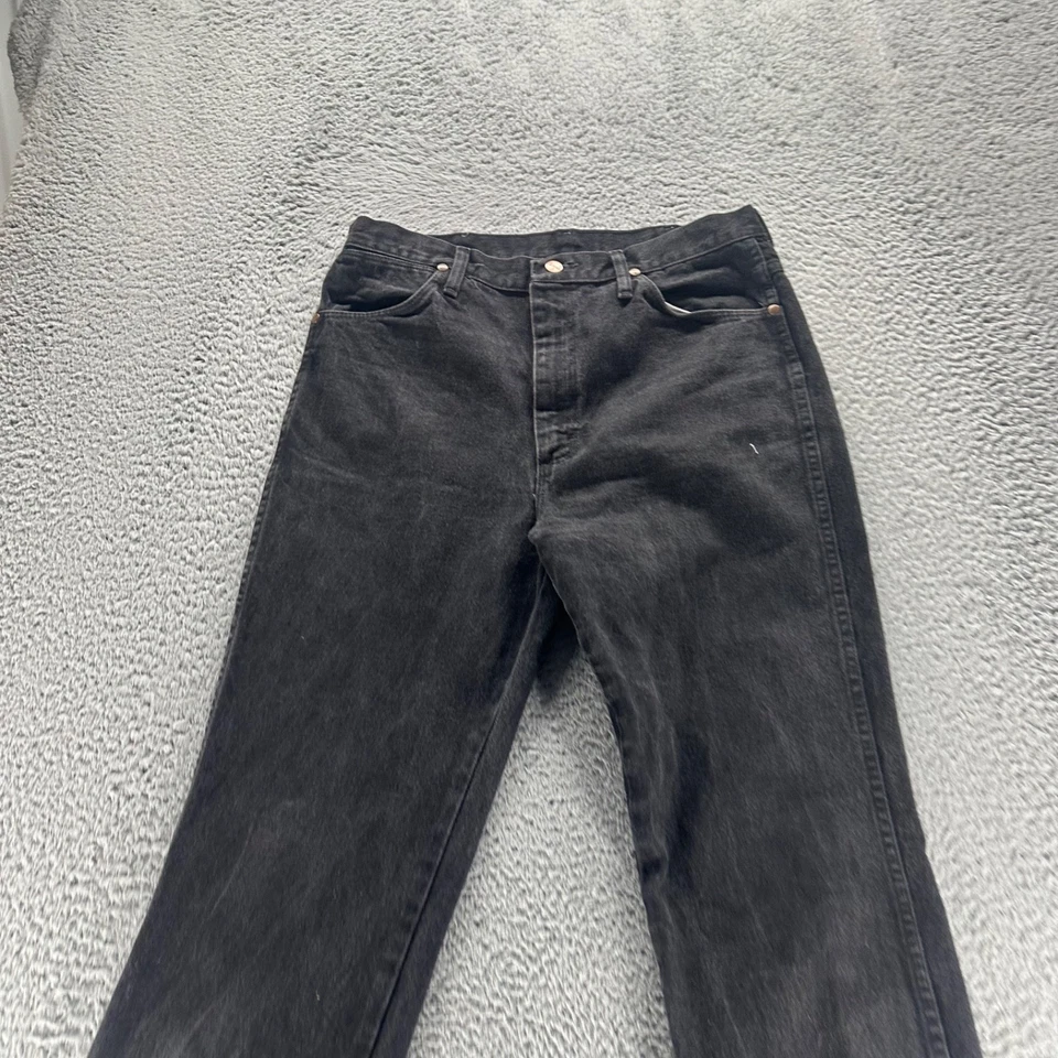Pantalones de mezclilla rectos de algodón lavado oscuro 935W negros 34x38 W vintage Wrangler para hombre Foto 2 de 4