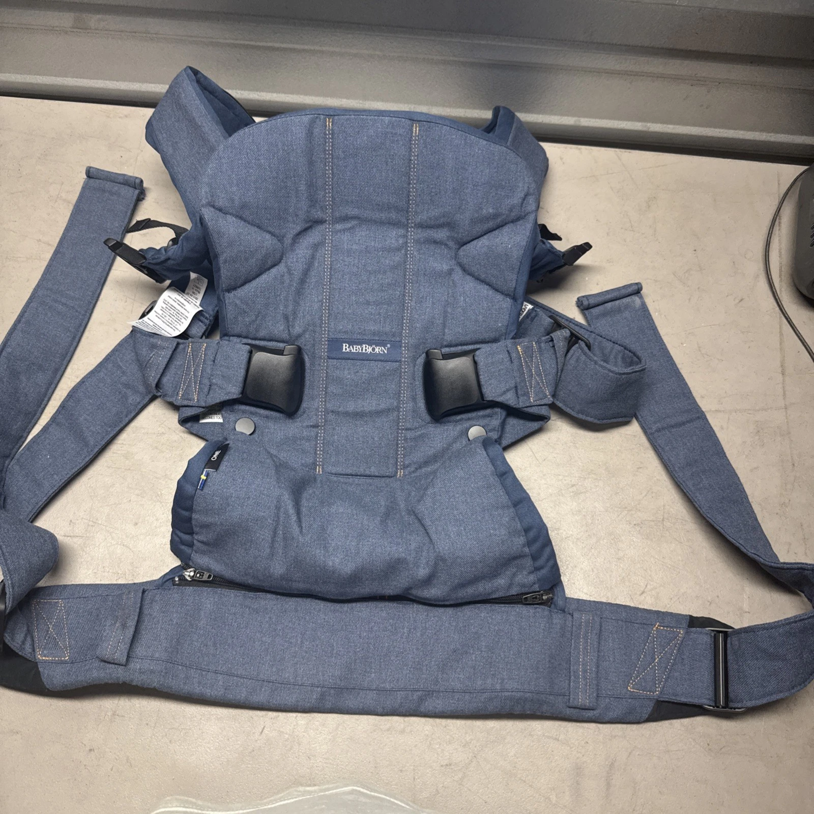 BabyBjörn Baby Carrier One 4-Way Infant to Toddler Multiple Positions Blue Denim