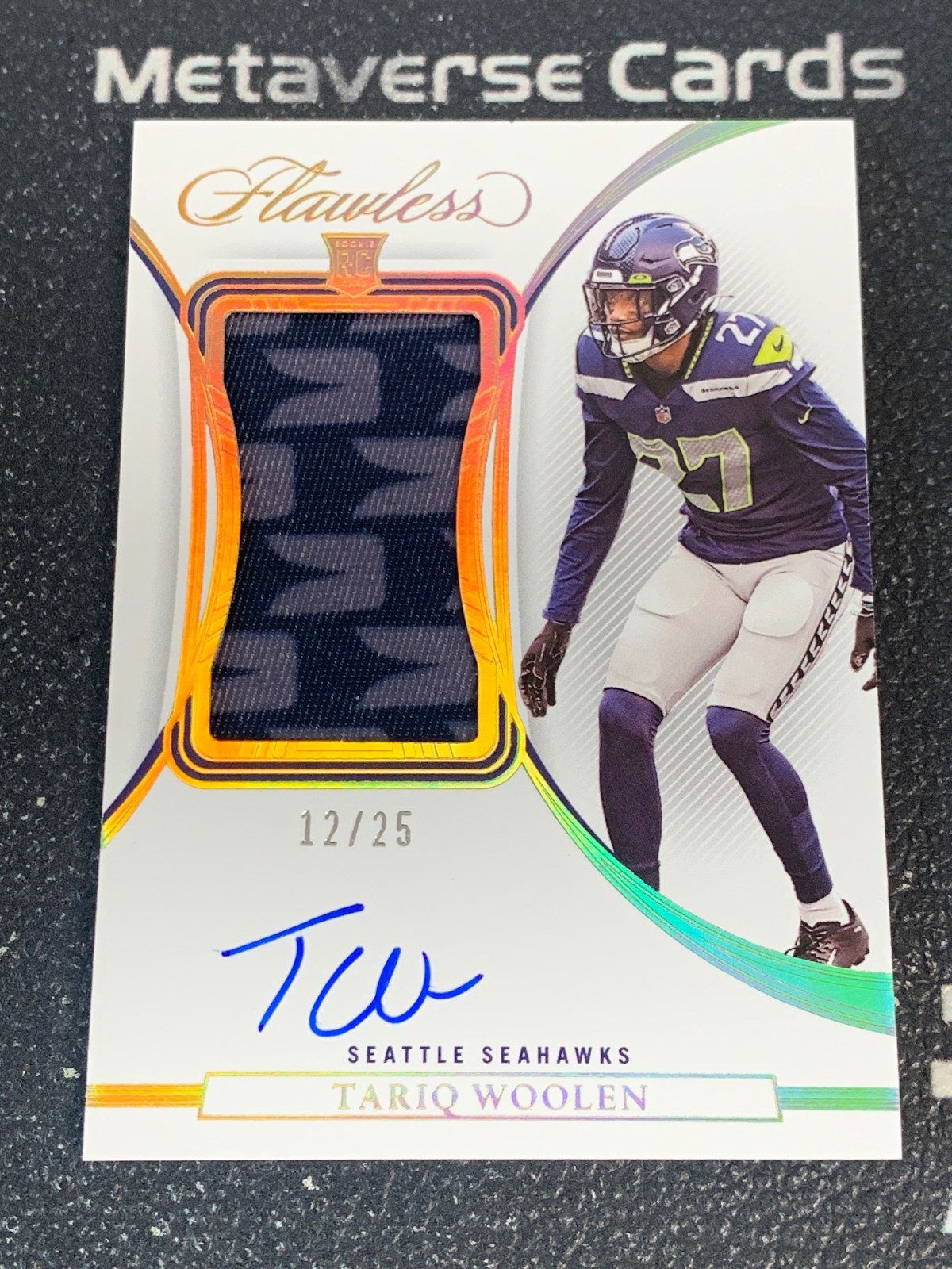 2022 Flawless Tariq Woolen RC Rookie Patch Auto RPA 12/25 Seahawks