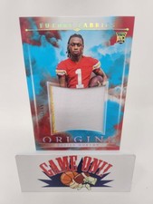 2024 Panini Origins Future Fabrics Xavier Worthy Turquoise #ed 55/75 RC BUF