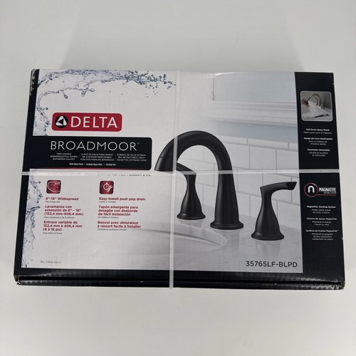 Delta Broadmoor Bathroom Sink Faucet Pull-Down Sprayer Matte Black 35765LF-BLPD