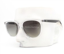 Ray-Ban Sunglasses Polished Clear Black Gray Gradient RB 4378 6477/11 with Case