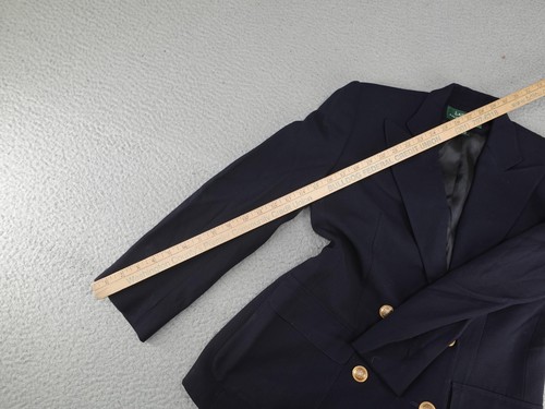 Vintage Lauren Ralph Lauren Blazer Womens 6 Petite Black Wool USA Old Money - Picture 6 of 14