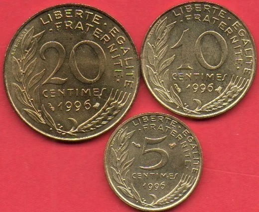 3 X 5 , 10 , 20 centimes MARIANNE 1996 abeille - Photo 1/2