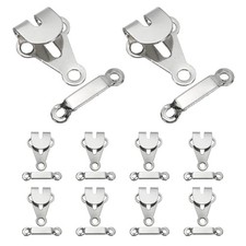 10 Sets Hook and Eye Sewing Metal Closure Clasps Replacement Silver 13 x 18mm