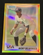 2010 1st Bowman Chrome USA Stars Gold Refractor /50 Nick Delmonico Nicky #USA-3