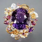 Jewellery 16 ct+ Natural Amethyst Ring 925 Sterling Silver Size 8 /R472675