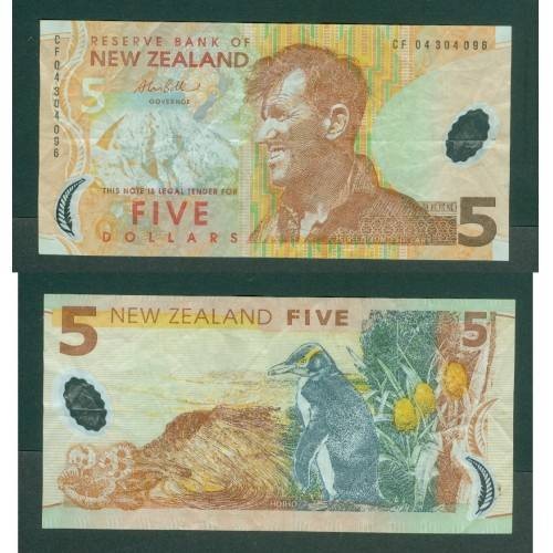 New Zealand 2004 Bank Note 5 $. Circulated. Sir Edmund Hillary - Picture 1 of 1