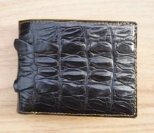 Black Genuine Crocodile Leather Skin MEN'S BIFOLD Wallet D19