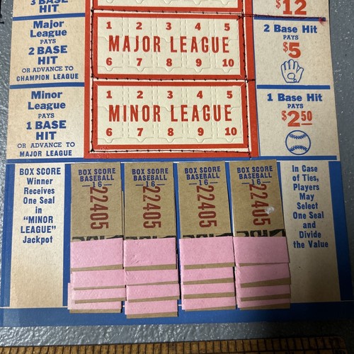 2 juegos de béisbol de colección de la década de 1950 nuevos stock antiguo - Imagen 5 de 8
