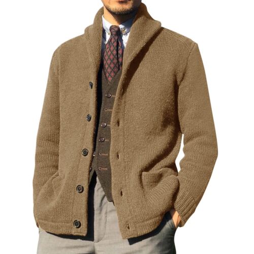 Jacke Cardigan Pullover Mantel Oberbekleidung Strick Freizeit Langarm Winter Warm Herren - Bild 3 von 18