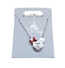Disney Parks Minnie Mouse Bow  the Letter T, Silver Toned Necklace