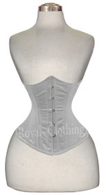 Heavy Duty 26 Double Steel boned Tight Lacing Under Bust Satin Corset 450-S