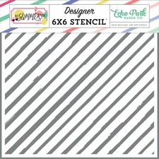 Echo Park Paper BEST SUMMER EVER 6x6 Stencil - Good Vibes Stripes (BS182033)