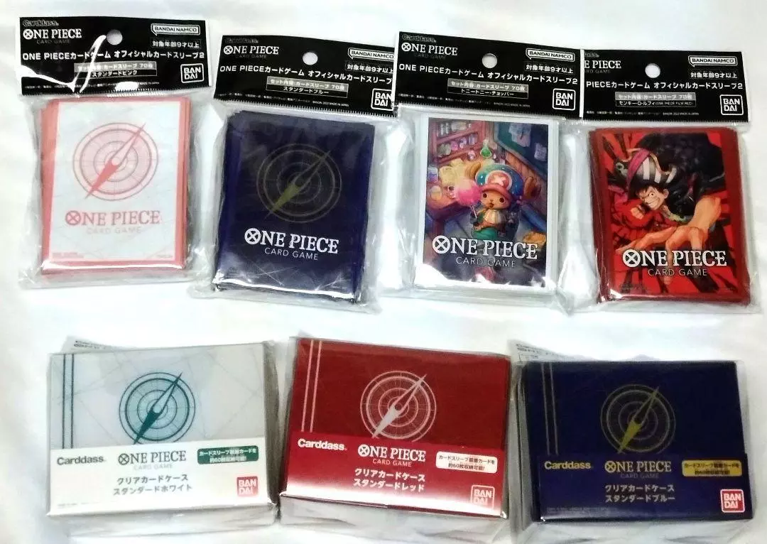 ONE PIECE Card Game Official Card Sleeve 4 Set & Clear card case 3 Set  Bandai