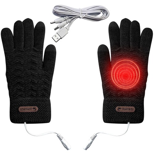 USB Electric Heated Gloves Winter Warm Non-Slip Touch Screen Cycling Bike Gloves - Picture 12 of 13