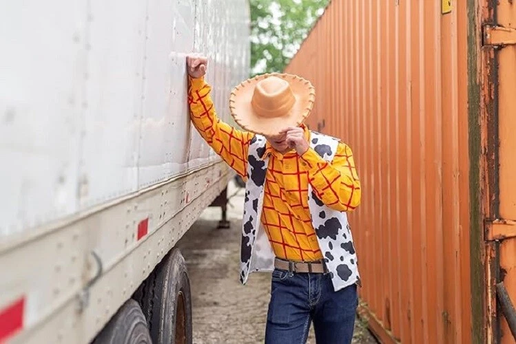 Camisa Vaquera Sheriff Woody Disfraz de Halloween Juegos con disfraces Toy Story Personaje Conjunto Foto 3 de 4