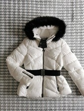 New Women White Barbour Platinum Cobalt Quilted Jacket Size 16/eu 42