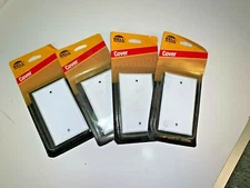Lot of 4 Bell Outdoor 5173-6 White Single Gang Blank Switch Plate Cover steel