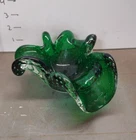 Vintage Murano Green Shamrock Three Leaf Clover Italian Glass Ashtray/Candy Dish