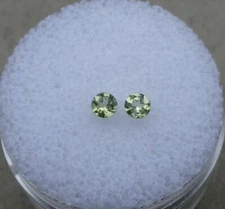 Peridot Round Loose Faceted Natural Gem Pair 3mm each