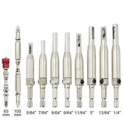 10Pcs HSS Self Centering Hinge Drill Bits Window Doors Woodworking Hole Saw