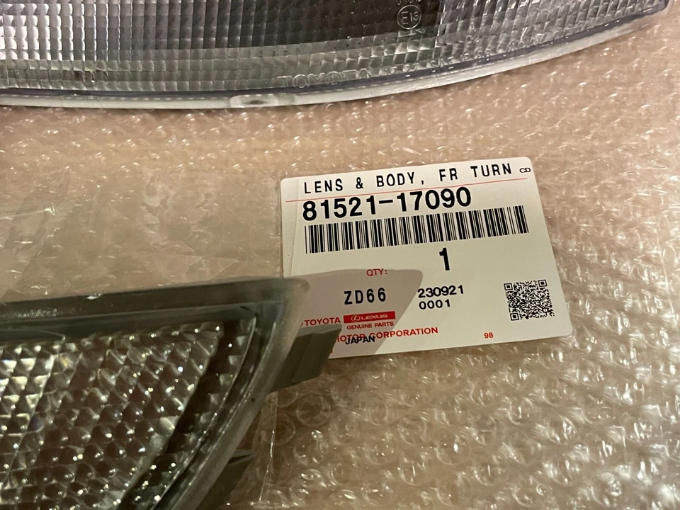 Toyota Genuine MR2 SW20 Front Clear Turn Signal Light Lamp Lens Left Right OEM Foto 3 de 4