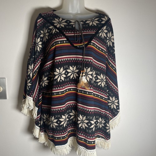Earthbound Urban Nomad Boho Poncho Gr. S Fransen Western