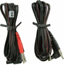 2 Packs Premium Replacement Lead Wires for TENS and EMS units 45" Length Black
