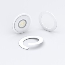 White & Silver Downlight Spotlight Surround Bezel Converter - Split Cut