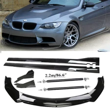Front Bumper Lip Splitter Spoiler Side Skirt Strut Rod For BMW E90 E92 E93 325i