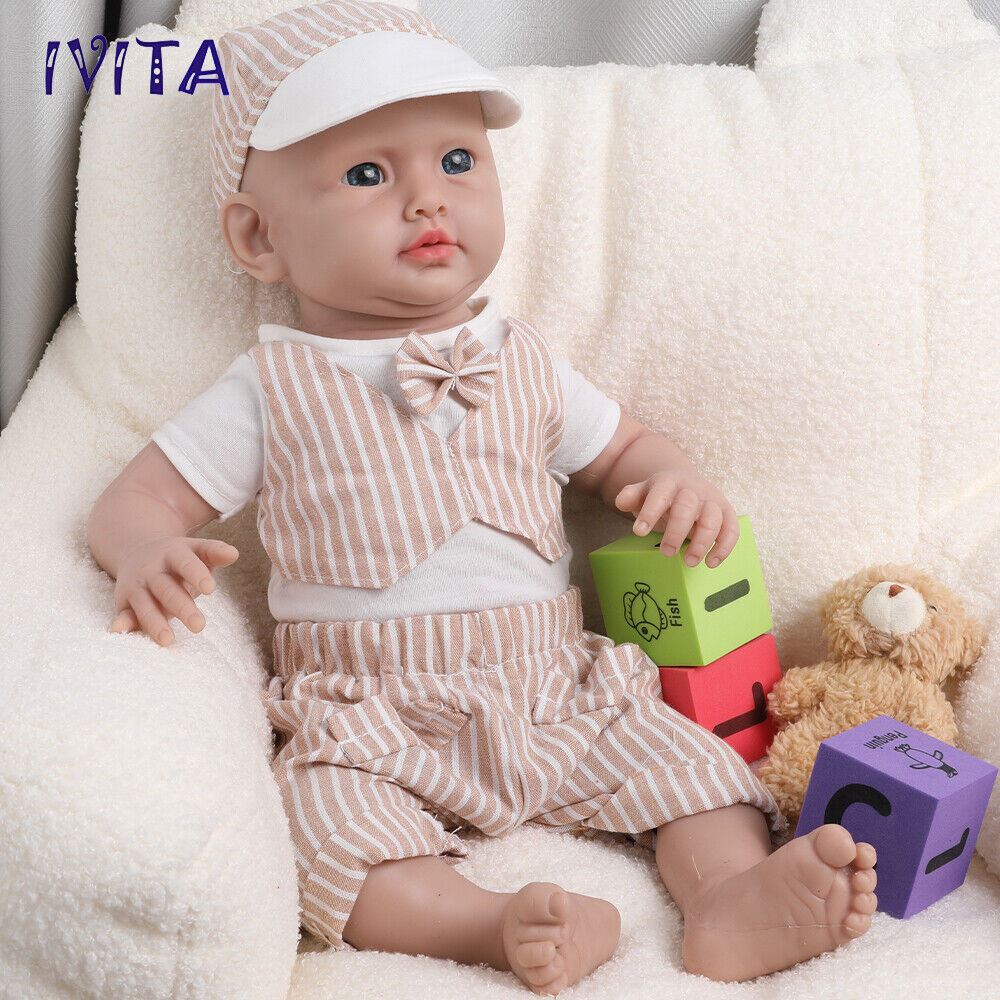 IVITA 20 Lifelike Reborn Baby Doll Boy Newborn Full Body Silicone Real Touch
