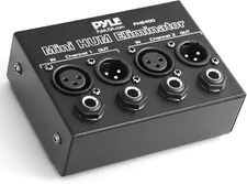 Compact Mini Hum Eliminator Box - 2 Channel Passive Ground Loop Isolator, Noise