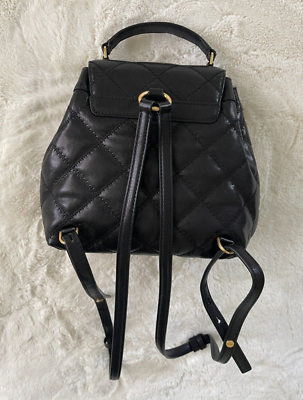 NWOT Tory Burch Willa Leather Quilted Backpack Black Gold | eBay