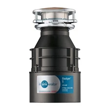 InSinkErator Garbage Disposal, Badger 1, Standard Series, 1/3 HP Continuous F...