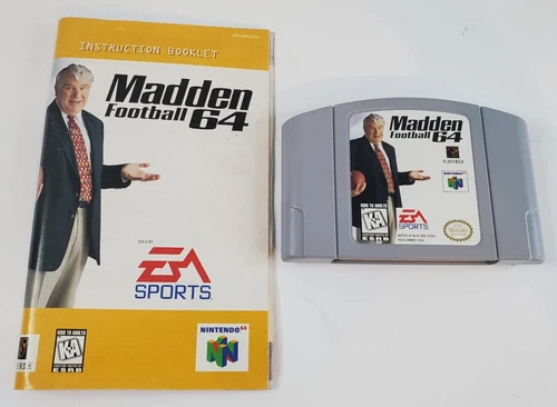 Madden Football 64 (Nintendo 64, 1997) N64 NFL Football Cartridge + Manual