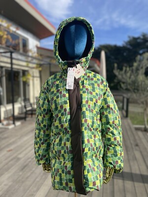 NWT MARNI + Uniqlo Oversized Down Handprinted Green Puffer Jacket