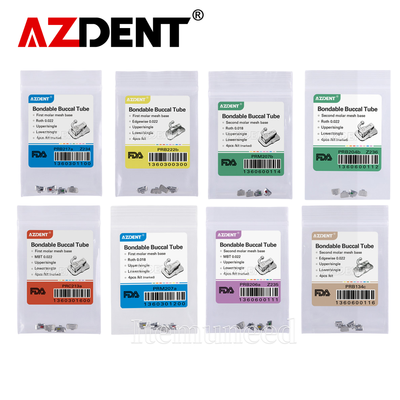 10X Dental Orthodontic Buccal Tubes - Metal, Bondable, Roth MBT Edgewise 0.022"
