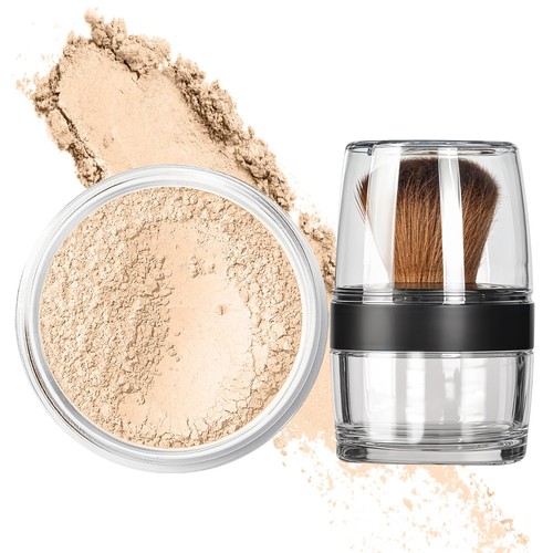 KABUKI JAR BRUSH & FOUNDATION Kit Mineral Makeup Full Size Set Bare Face Matte - 第 9/144 張圖片