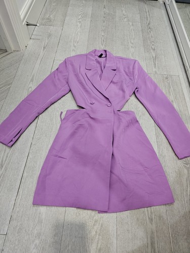 H&M Purple Long Sleeve Stunning Dress Open Back S - Picture 2 of 7