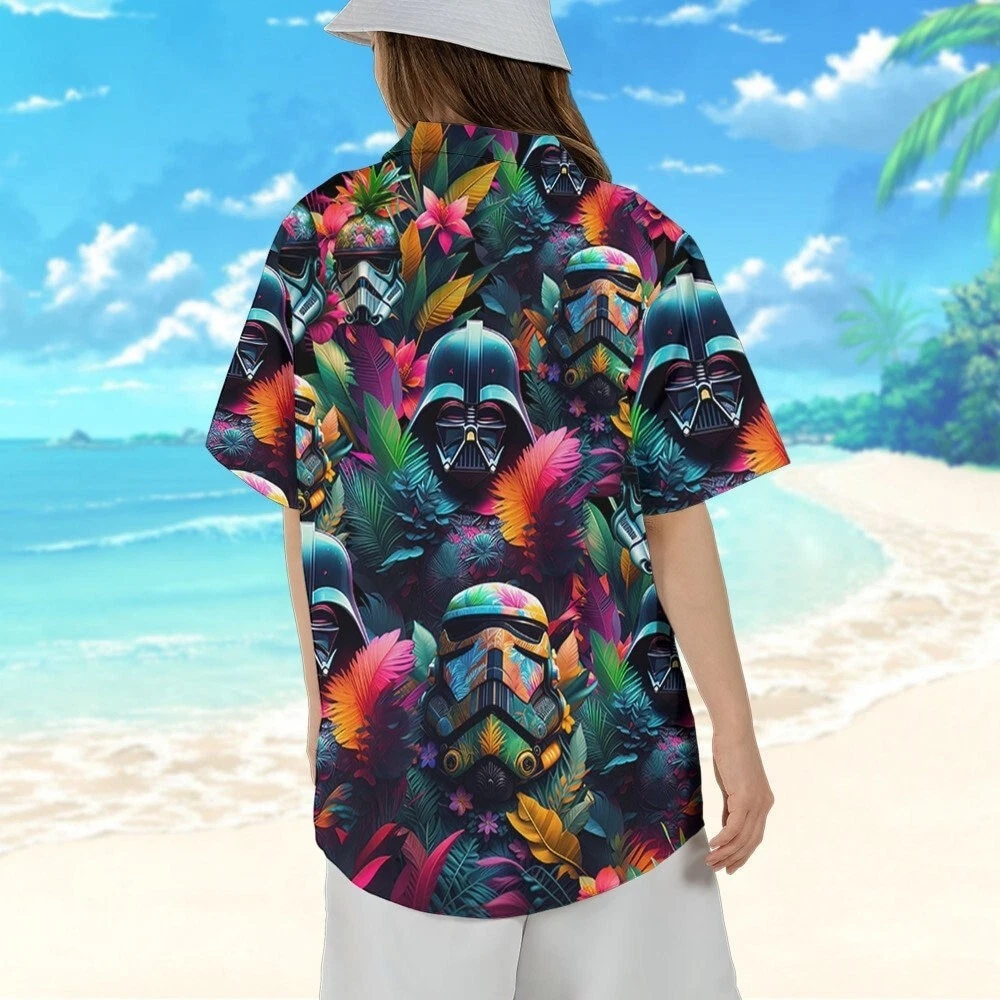 Star Wars Colorful Tropical Darth Vader Stormtrooper Hawaii Shirt