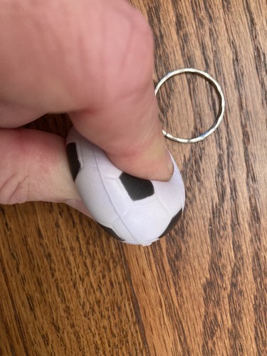 NEW 1-1/2 Mini Squishy Soft Foam Soccer Stress Ball Keychain - Souvenir Charm - Picture 2 of 4
