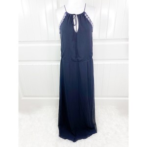 halter zara trafaluc maxi tribal xs beaded navy dress