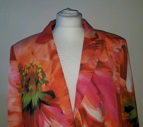Size 18 Plus £270 Orange Jacket Rrp Basler Womens Ladies Floral Light wqFtIt