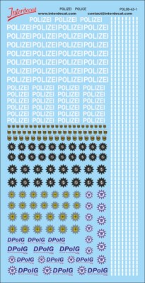 Décalcomanies Police Allemagne 08 échelle 1/43 - Marque INTERDECAL - Neuf
