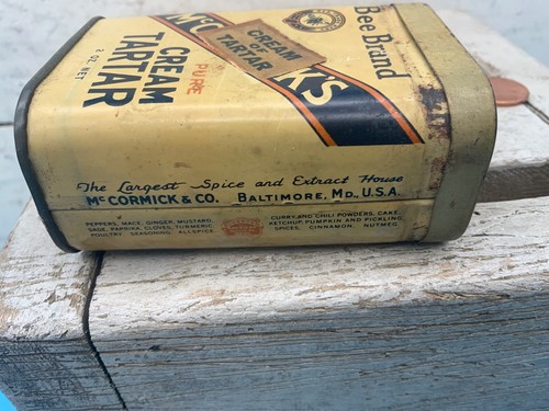 De colección Raro "Marca Abeja" Crema de Lata de Tártaro, McCormick, Baltimore, MD - Imagen 4 de 7